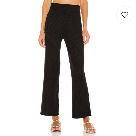 NWT Lovers + Friends Black Wide Leg Flowy Palazzo Pants High Rise Soft Silky M - Picture 1 of 11